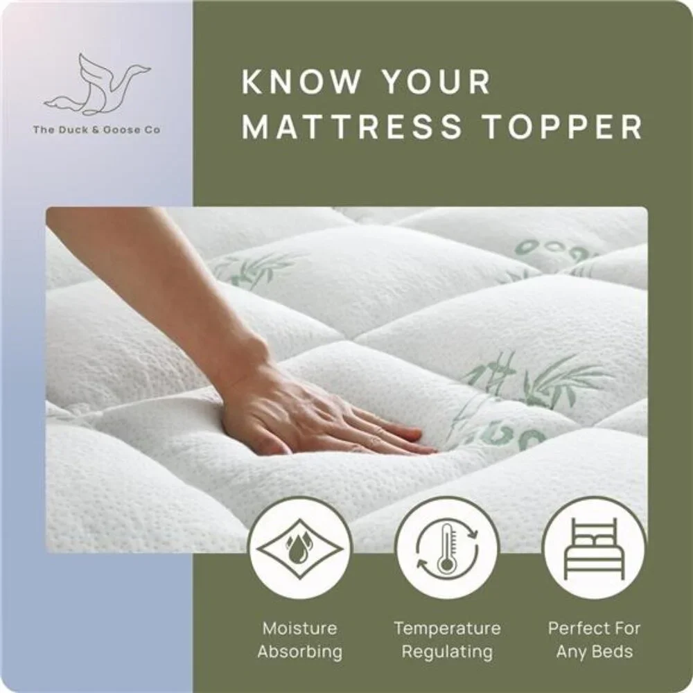 New Cooling Mattress Topper King Size | Plush Pad Mattress Topper for Back Pain